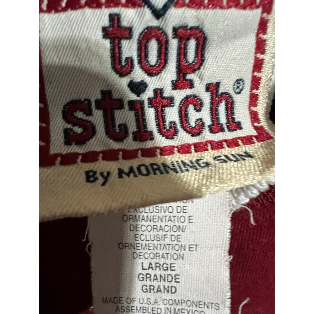 Vintage Top Stitch Sweatshirt Large Burgundy Snowman Embroidered Christmas - Picture 3 of 6